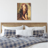 Sad Girl and Dead Goldfinch Bird (Haustier-Erinner Leinwanddruck (Insitu (Schlafzimmer))