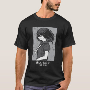 Sad Girl Anime Goth Ästhetische Manga Japanisch Ot T-Shirt