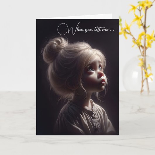 Sad Girl Vermisst Karte (Gelbe Blume)