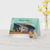 Sad Golden Retriever in Cone wird gut Karte (Gelbe Blume)