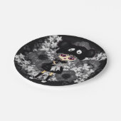 Sad Goth Girl - Kawaii Chibi Cartoon Pappteller (Schrägansicht)