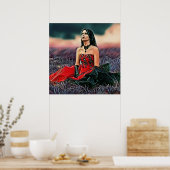 Sad Gothic Girl sitzt außerhalb von Poster (Küche)