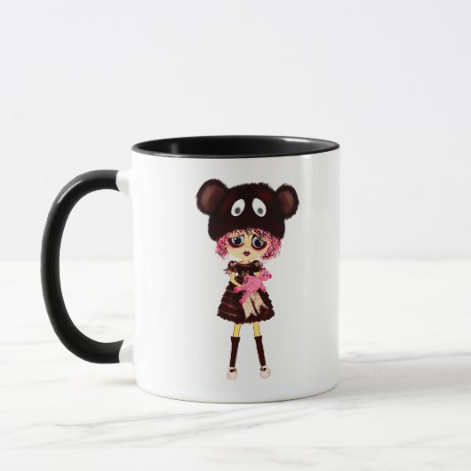 Sad Gothic Kawaii Girl mit individueller Vorlage Tasse (Links)