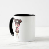 Sad Gothic Kawaii Girl mit individueller Vorlage Tasse (Vorderseite Links)