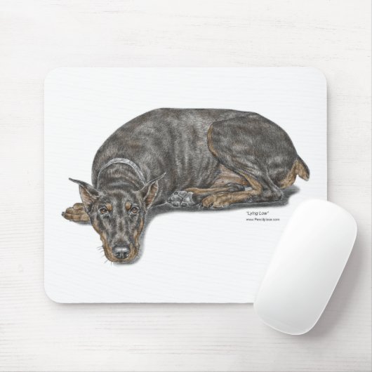 Sad Guilty Looking Doberman Mousepad (Mit Mouse)