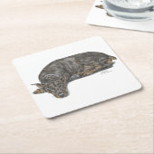 Sad Guilty Looking Doberman Rechteckiger Pappuntersetzer (angewinkelt)