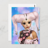 Sad Harlequin Doll Postkarte (Vorne/Hinten)