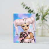 Sad Harlequin Doll Postkarte (Stehend Vorderseite)