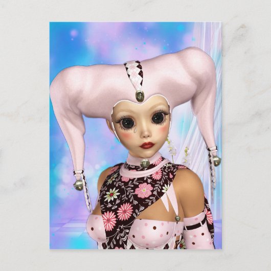 Sad Harlequin Doll Postkarte (Vorderseite)