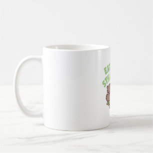 Sad Hippo essen Grüntöne noch Chubby Funny Diät Kaffeetasse