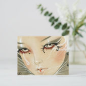 Sad Jester Teardrop Postcard Postkarte (Stehend Vorderseite)