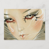Sad Jester Teardrop Postcard Postkarte (Vorderseite)