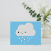 Sad Kawaii Rain Cloud Postkarte (Stehend Vorderseite)