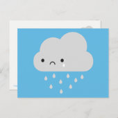 Sad Kawaii Rain Cloud Postkarte (Vorne/Hinten)