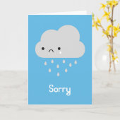 Sad Kawaii Rain Cloud - Sorry Karte (Gelbe Blume)