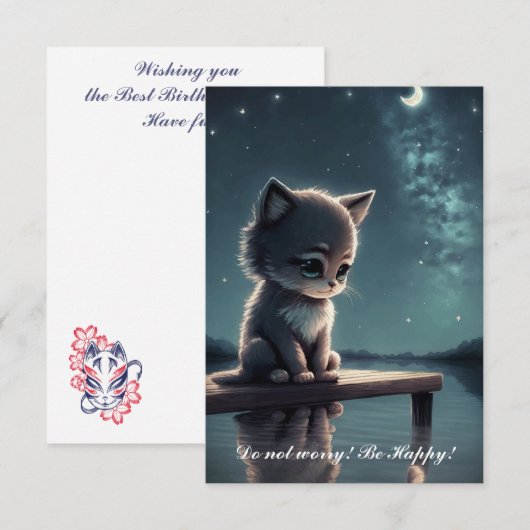 Sad Kitten Dankeskarte (Vorne/Hinten)