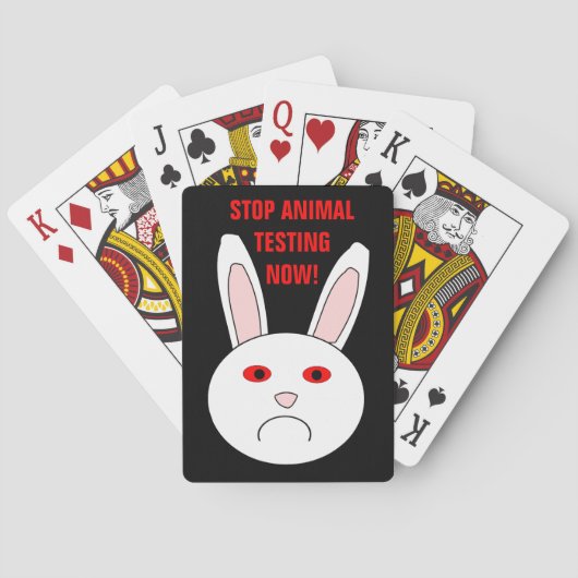 Sad Lab Rabbit Animal Testing Playing Cards Spielkarten (Rückseite)
