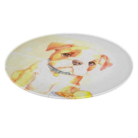 Sad little Bulldog Schneidebrett (Ecke)