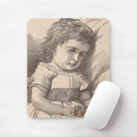 Sad Little Girl Mousepad (Mit Mouse)