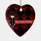 Sad Lonely Emo Boy Keramikornament (Rechts)