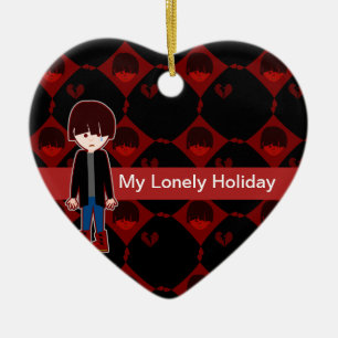 Sad Lonely Emo Boy Keramikornament