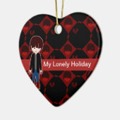 Sad Lonely Emo Boy Keramikornament (Links)