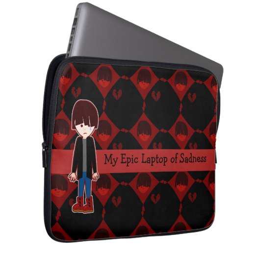 Sad Lonely Emo Boy Laptopschutzhülle (Vorne Rechts)