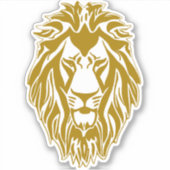 Sad Löwe goldener Kopf Aufkleber (Vorderseite)