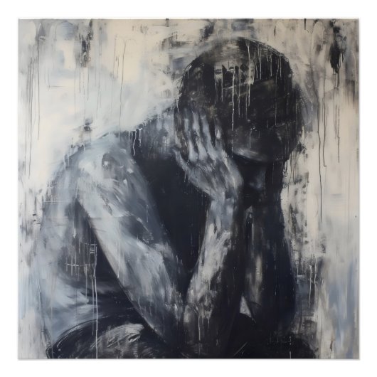 Sad Man Abstrakt Art Fotodruck (Vorne)