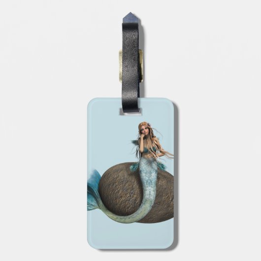 Sad Mermaid Gepäckanhänger (Rückseite vertikal)
