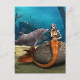 Sad Mermaid Postkarte