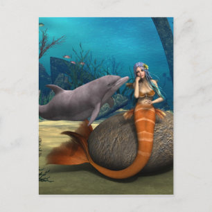 Sad Mermaid Postkarte