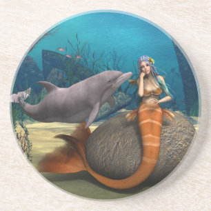 Sad Mermaid Sandstein Untersetzer