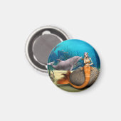Sad Mermaid und Dolphin Magnet (Vorderseite/Rückseite)