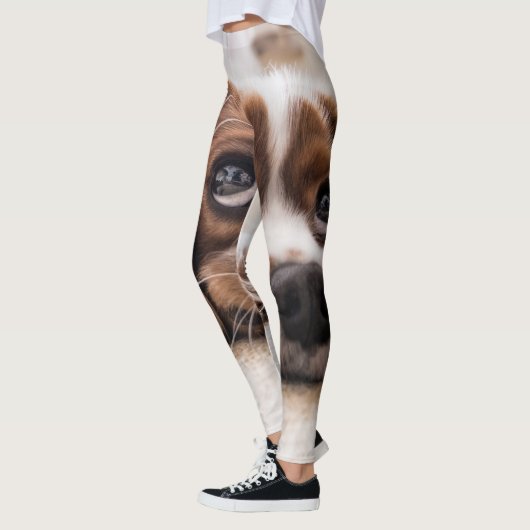 Sad-Mit Augen Cocker Spanierhund Leggings (Links)