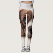 Sad-Mit Augen Cocker Spanierhund Leggings (Vorderseite)