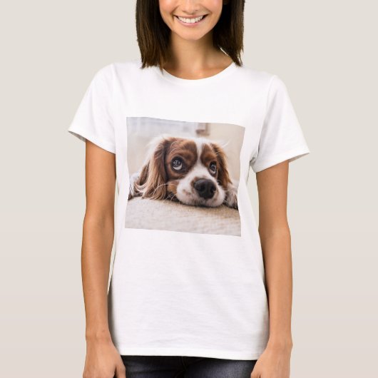 Sad-Mit Augen Cocker Spanierhund T-Shirt (Vorderseite)
