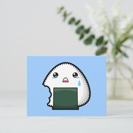 Sad Onigiri Postkarte (Stehend Vorderseite)