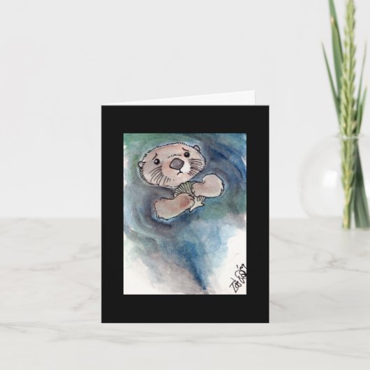 Sad Otter Notecard Karte (Vorderseite)