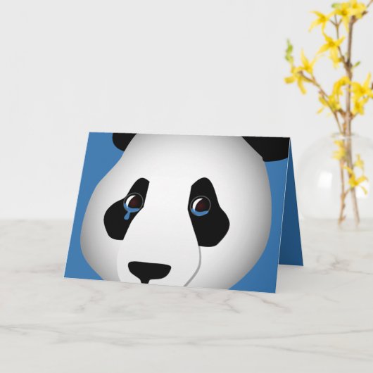 Sad Panda Grußkarte Karte (Gelbe Blume)