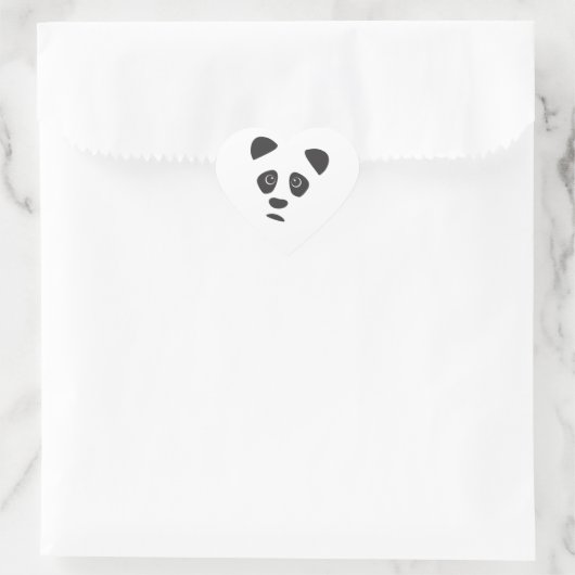 Sad Panda Herz-Aufkleber (Tasche)