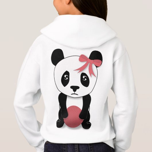 Sad Panda Hoodie für Mädchen (Rückseite)