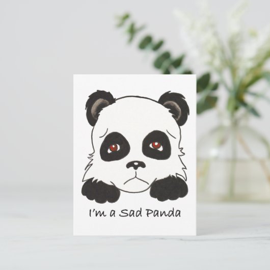 Sad Panda Postkarte (Stehend Vorderseite)