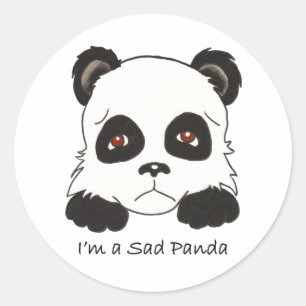 Sad Panda Runder Aufkleber