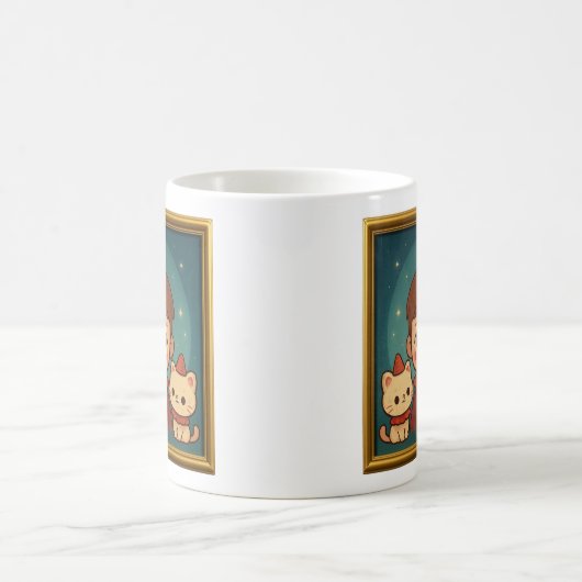 Sad Pierrot and Cats Mug Kaffeetasse (Mittel)