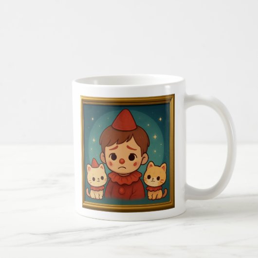 Sad Pierrot and Cats Mug Kaffeetasse (Rechts)