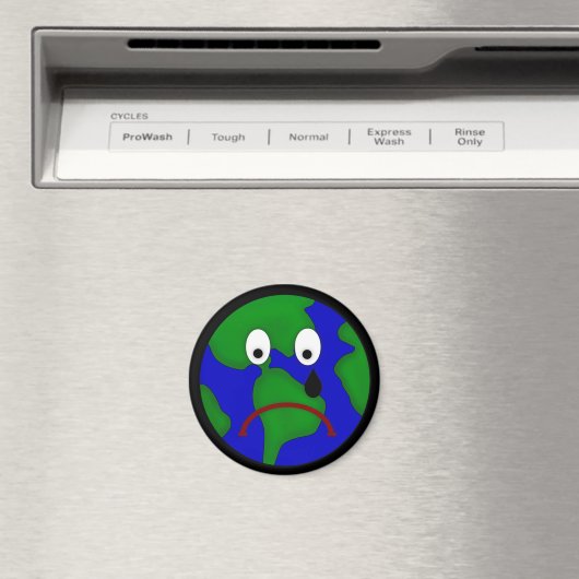 Sad Planet Earth Design Magnet (In Situ (Geschirrspüler))
