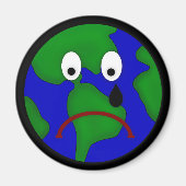 Sad Planet Earth Design Magnet (Vorne)