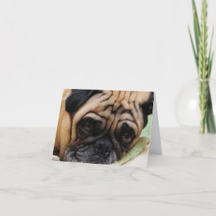 Sad Puggy Note Card Feiertagskarte