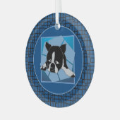 Sad Puppy Ornament Aus Glas (Vorderseite links)